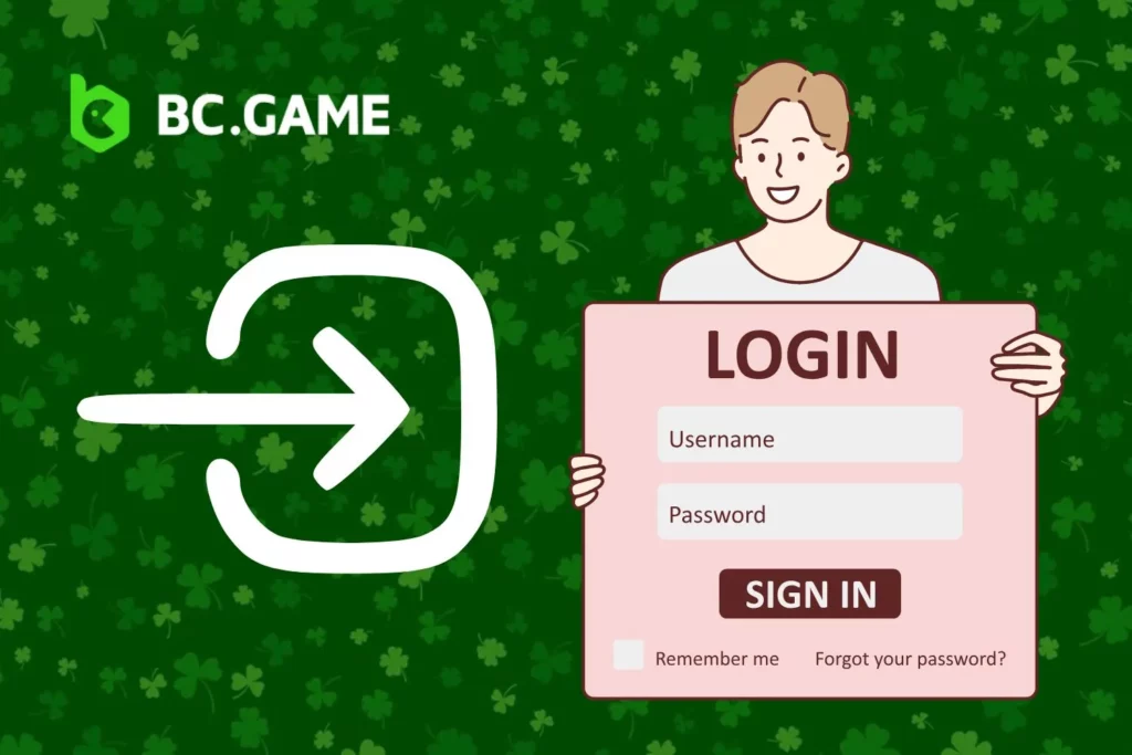 Logging in to BC Game